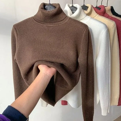 Women's Fleece Lined Turtle Neck Sweater