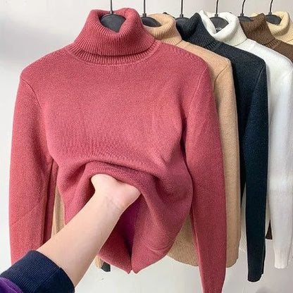 Women's Fleece Lined Turtle Neck Sweater