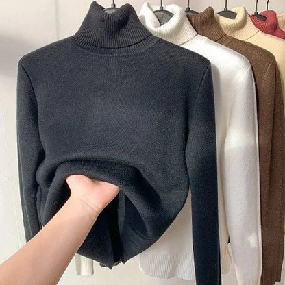 Women's Fleece Lined Turtle Neck Sweater