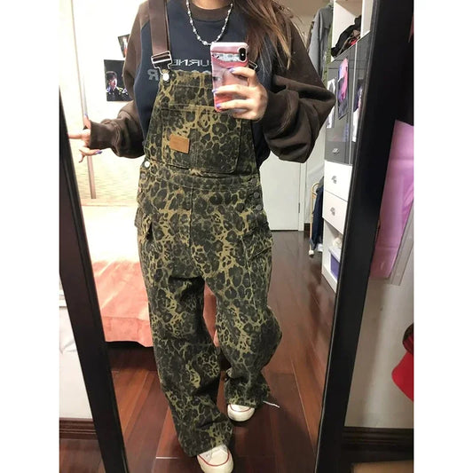 Viral Leopard Overalls